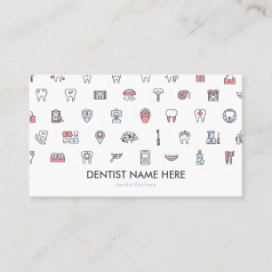 Dentist dental clinic icons teeth business card