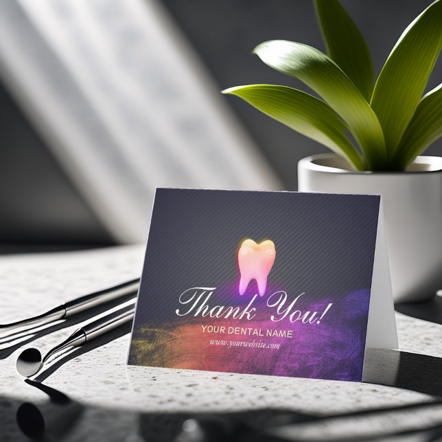 Dentist Dental Clinic Rose Gold Tooth Thank You (Creator Uploaded)