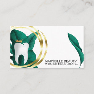 Dentist Dental Clinic teeth Whitening Floral Bus Business Card