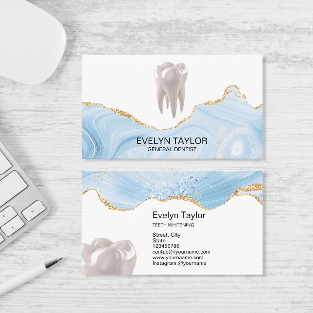 Dentist Dental Clinic Teeth Whitening Glitter Business Card (Creator Uploaded)
