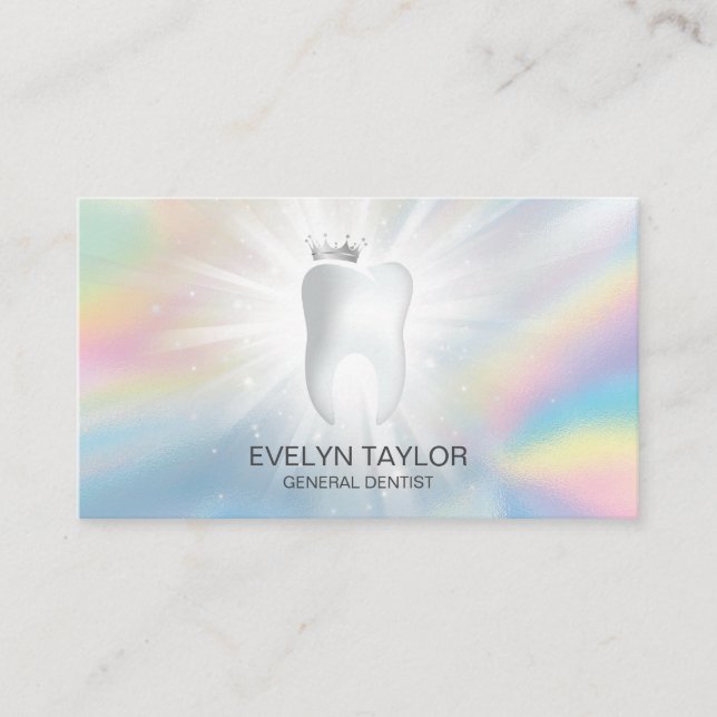 Dentist Dental Clinic teeth Whitening Smile Crown Business Card (Front)