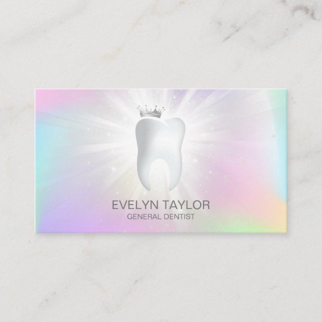 Dentist Dental Clinic teeth Whitening Smile Crown  Business Card (Front)