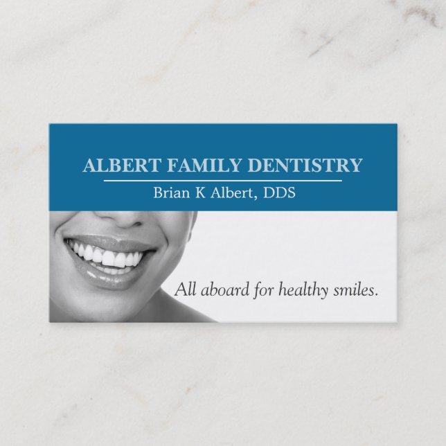 Dentist Dental Dentistry Doctor Smile Business Business Card (Front)