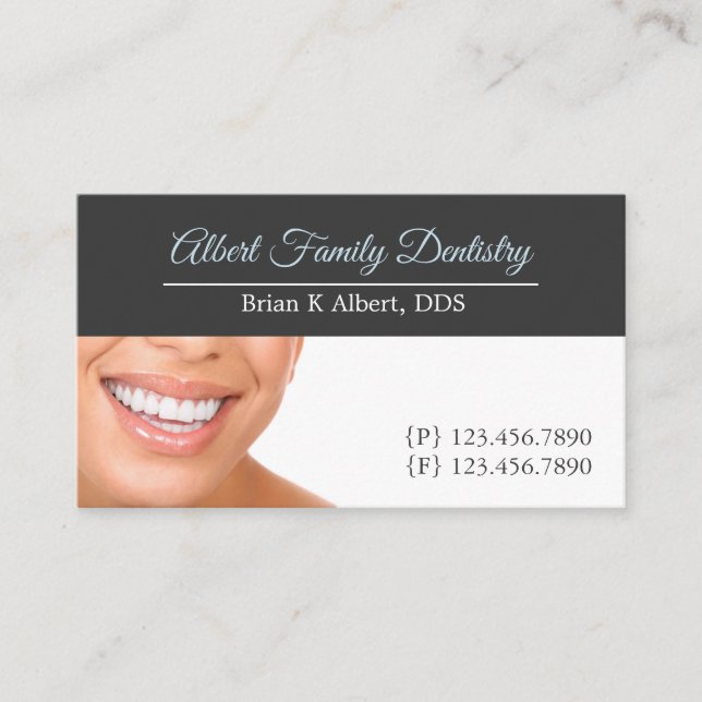 Dentist Dental Dentistry Doctor Smile Business Card (Front)