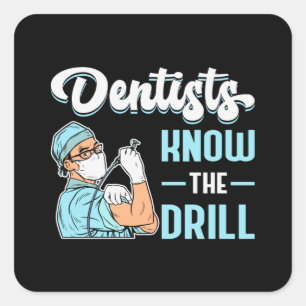 Dentist Dental Dentistry Teeth Tooth Gift Idea Square Sticker