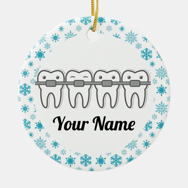 Dentist Dental Hygienist Technician Ceramic Tree Decoration (Front)