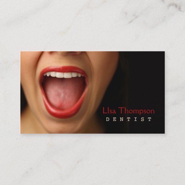 Dentist / Dental Medical Mouth Human Face Clinic Business Card (Front)