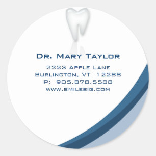 Dentist Dental Molar Tooth Logo Sticker Blue curve