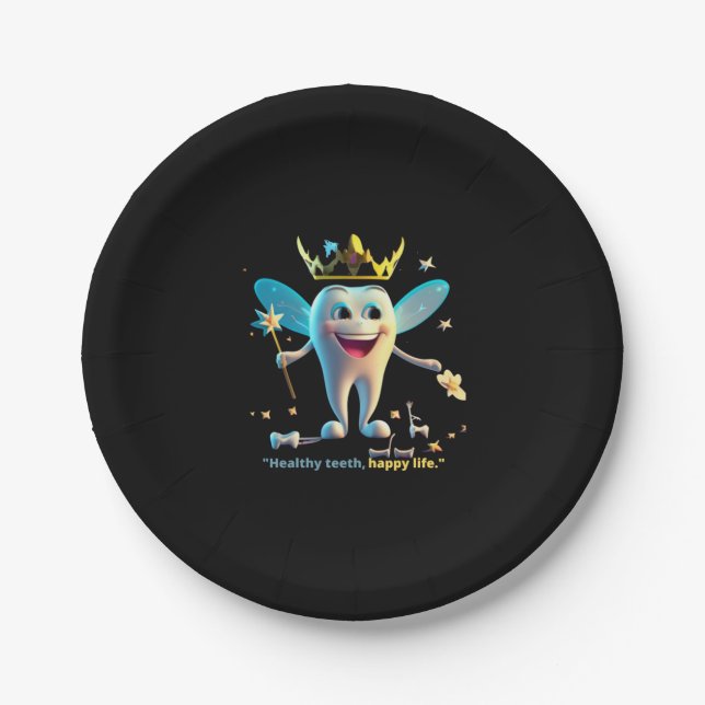 Dentist dental nursre.   paper plate (Front)