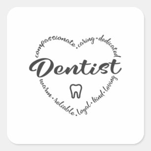 Dentist, dental school, dentist office square sticker