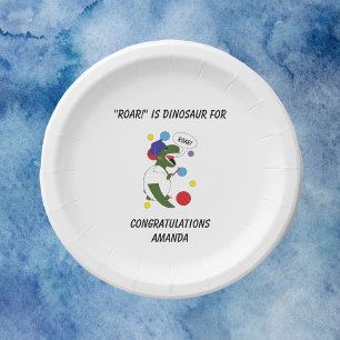 Dentist Dental School Graduation Dinosaur Funny Paper Plate