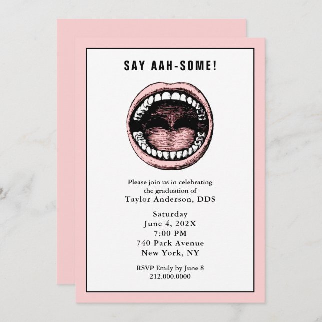 Dentist Dental School Graduation Invitation (Front/Back)