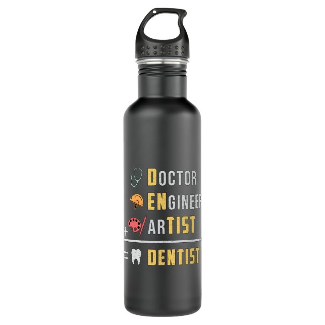 Dentist Dental Teeth Doctor Tooth Funny Gift Idea 710 Ml Water Bottle (Front)