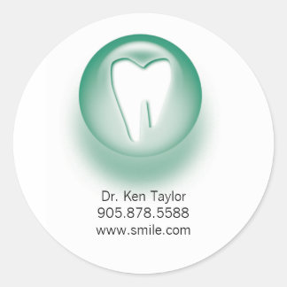 Dentist / Dental Tooth Logo Sticker Green