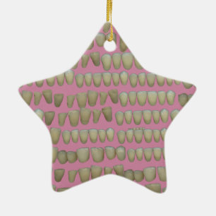 DENTIST DENTISTRY ORTHODONTICS ROTTEN TEETH MOUTH CERAMIC TREE DECORATION