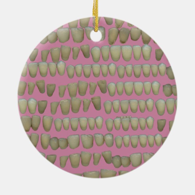 DENTIST DENTISTRY ORTHODONTICS ROTTEN TEETH MOUTH CERAMIC TREE DECORATION (Back)