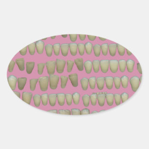 DENTIST DENTISTRY ORTHODONTICS ROTTEN TEETH MOUTH OVAL STICKER
