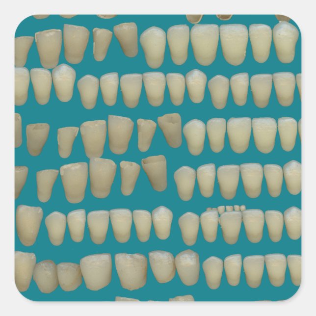 DENTIST DENTISTRY ORTHODONTICS ROTTEN TEETH MOUTH SQUARE STICKER (Front)