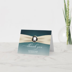 Dentist Elegant Teal Ombre Dental Office Thank You Card