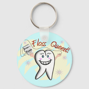 Dentist "Floss Queen" T-Shirts and Gifts Key Ring