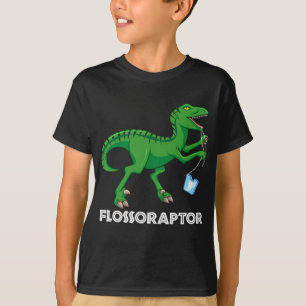 Dentist Flossoraptor Flossing Dinosaur T-Shirt