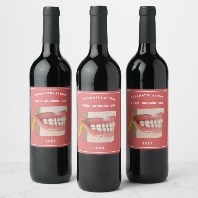 Dentist Graduation Congrats Wine Label (Bottles)