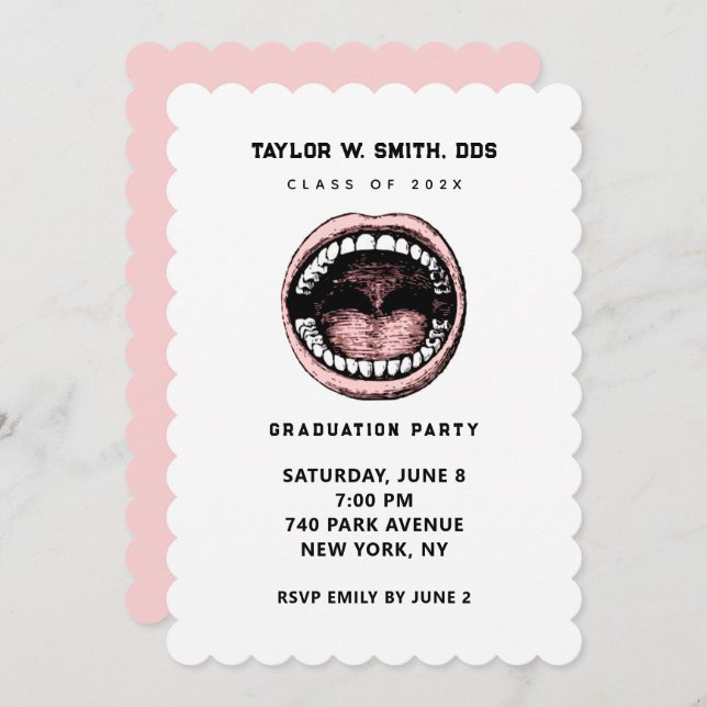 Dentist Graduation Party Invitation (Front/Back)