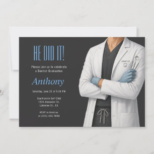 Dentist Graduation Party Photo Invite