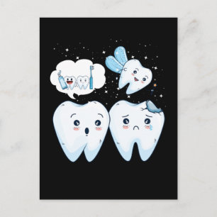 Dentist Happy Teeth Cute Fairy Dental Assistant Postcard