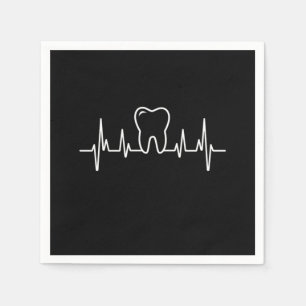 Dentist Heartbeat Teeth Tooth Doctor Detistry Gift Napkin