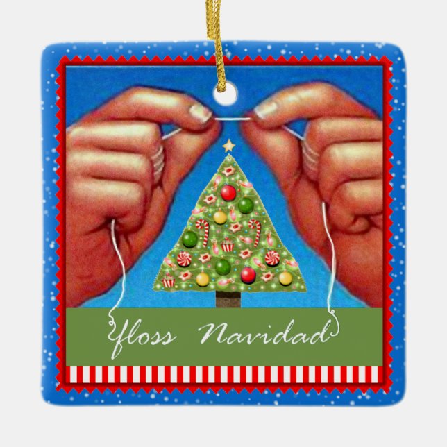 Dentist Holiday Gift Ceramic Tree Decoration (Front)