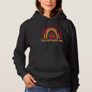 Dentist Hygienist Leopard Boho Rainbow Dental Assi Hoodie