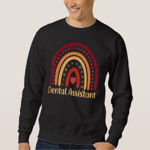 Dentist Hygienist Leopard Boho Rainbow Dental Assi Sweatshirt