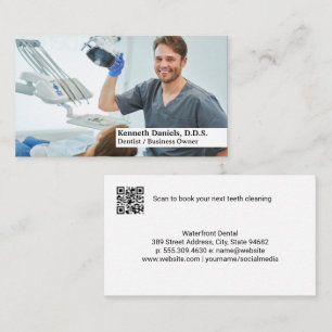 Dentist Inspecting Patients Teeth Business Card