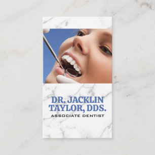 Dentist Inspecting Teeth Business Card