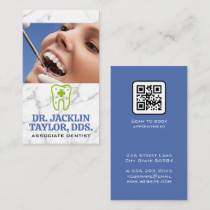 Dentist Inspecting Teeth Tooth Aid Logo Business Card
