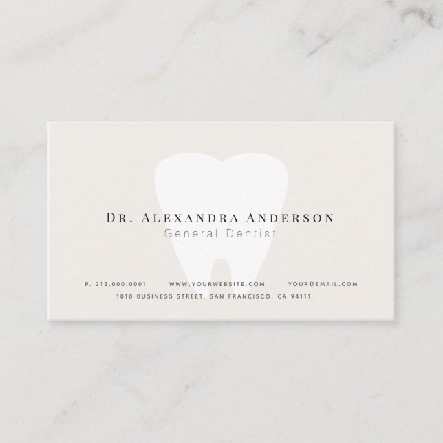 Dentist Light Beige Appointment Card (Front)