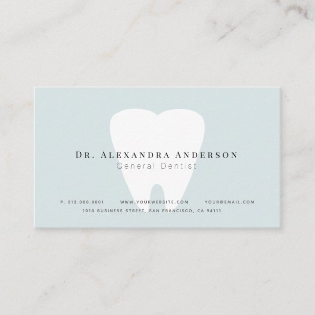 Dentist Light Blue Appointment Card (Front)
