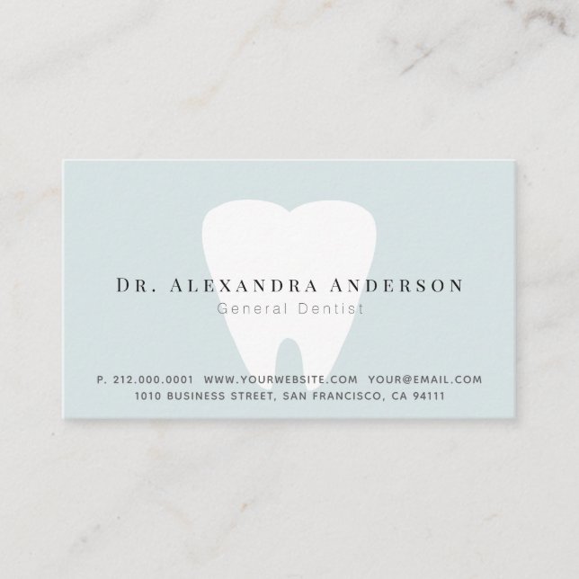 Dentist Light Blue Appointment Card (Front)
