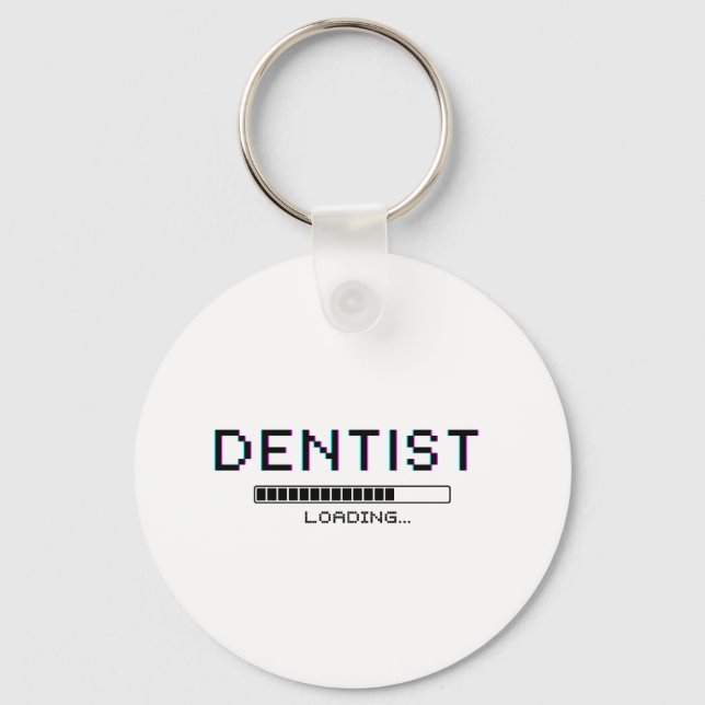Dentist Loading Glitch Pixel Humor Key Ring (Front)