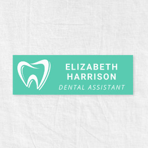 Dentist Logo Dental Office Green Name Tag