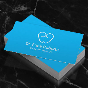 Dentist Minimal Tooth Logo Plain Dental Office Business Card