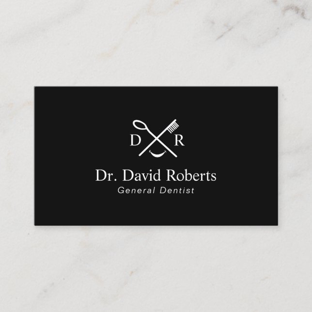 Dentist Minimalist Dental Logo Plain Appointment Card (Front)