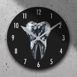 Dentist Modern Diamond Tooth Black Dental Office<br><div class="desc">Dentist Modern Diamond Tooth Black Dental Office Clocks.</div>