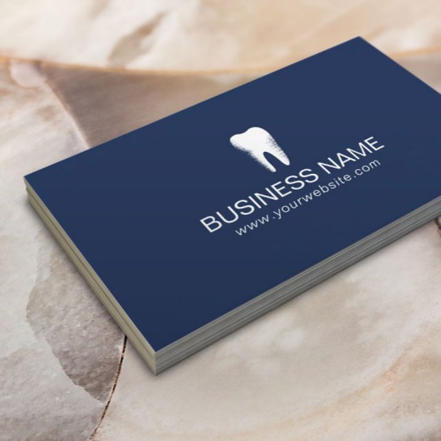 Dentist Modern Navy Blue Dental Care Professional Business Card (Creator Uploaded)