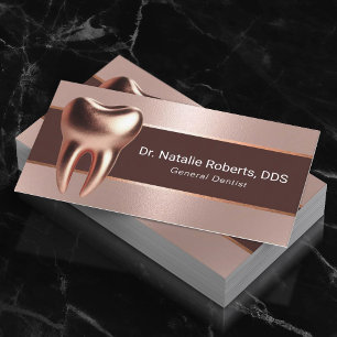 Dentist Modern Rose Gold Tooth Dental Care Business Card