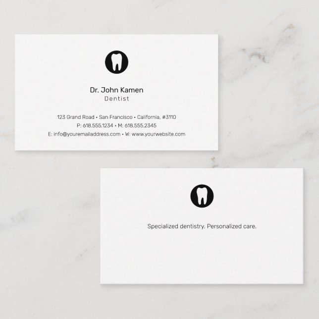 Dentist | Modern Simply Business Card (Front/Back)