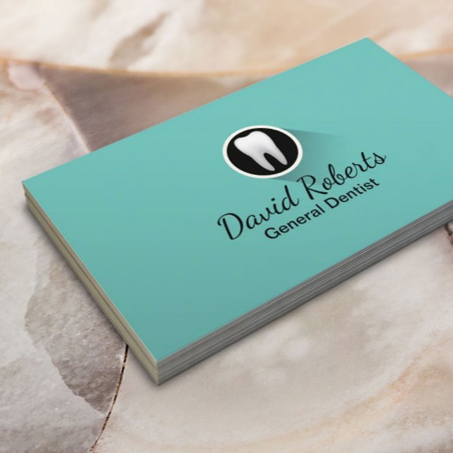 Dentist Modern Tooth Logo Professional Dental Care Business Card (Creator Uploaded)