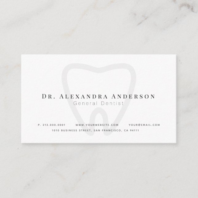 Dentist Modern White Appointment Card (Front)