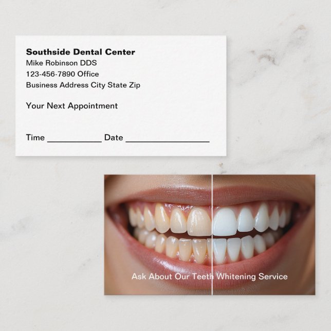 Dentist Office Double Side Appointment Cards (Front/Back)